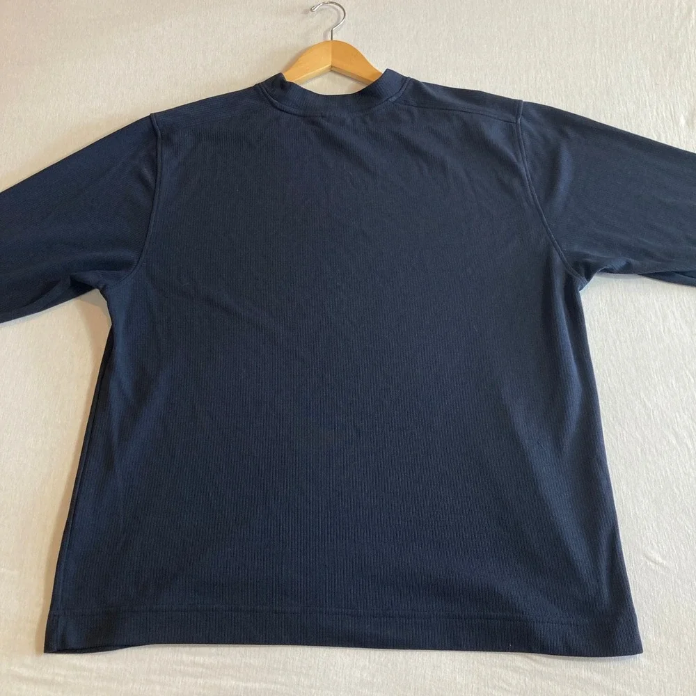 The North Face Tekware Mens XL Navy Blue Ribbed Mock Neck Long Sleeve‎ Shirt USA